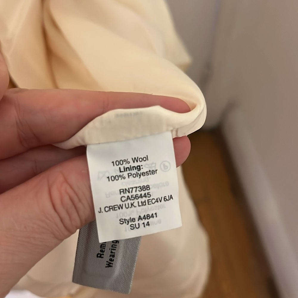 J. CREW cream sleeveless blazer dress size 4 - Picture 6 of 6